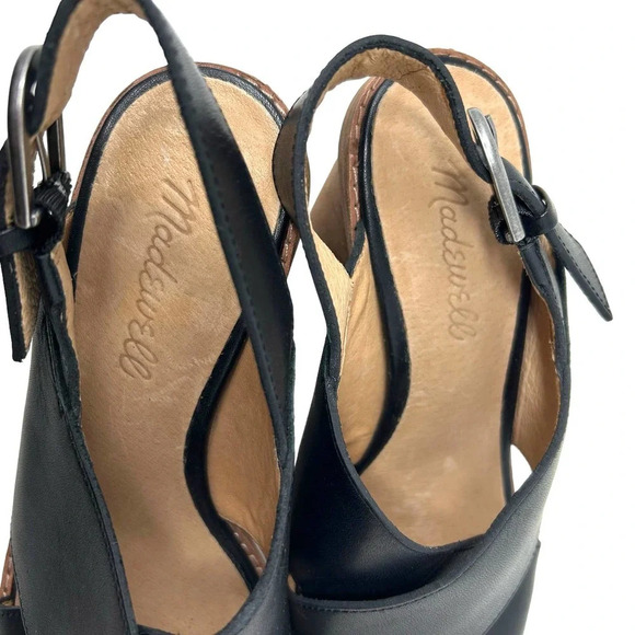 Madewell The Ruthie Crisscross Sandal in Leather in Black Size 5.5 - Picture 4 of 7